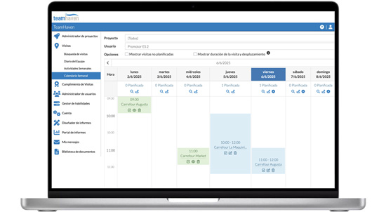 Portátil con informes en la web TeamHaven